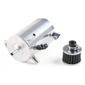 New Universal Aluminum Fuel Tank 0.5L Oil Catch Can with Breather Filter