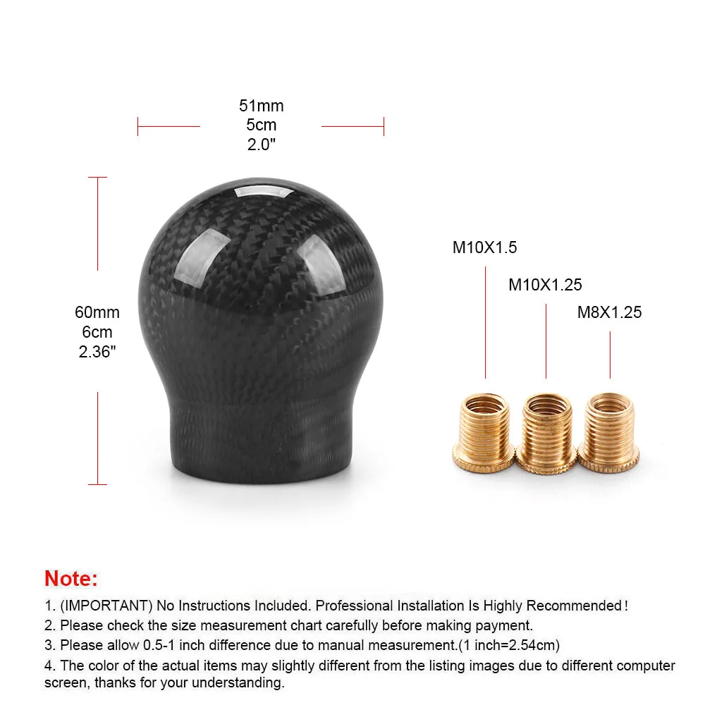 Real Carbon Fiber 5/6 SPEED Gear Shift Knob Manual Transmission Universal Shift Knob - Image 6