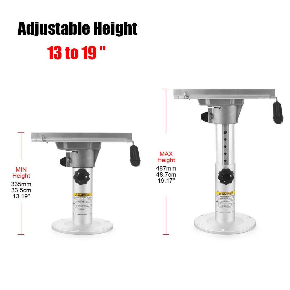 New Aluminum Adjustable Height Locking Boat Seat Pedestal with Slide Boat Chair Base 13-19 Inches 6 Months Warranty BX103174 - Image 3