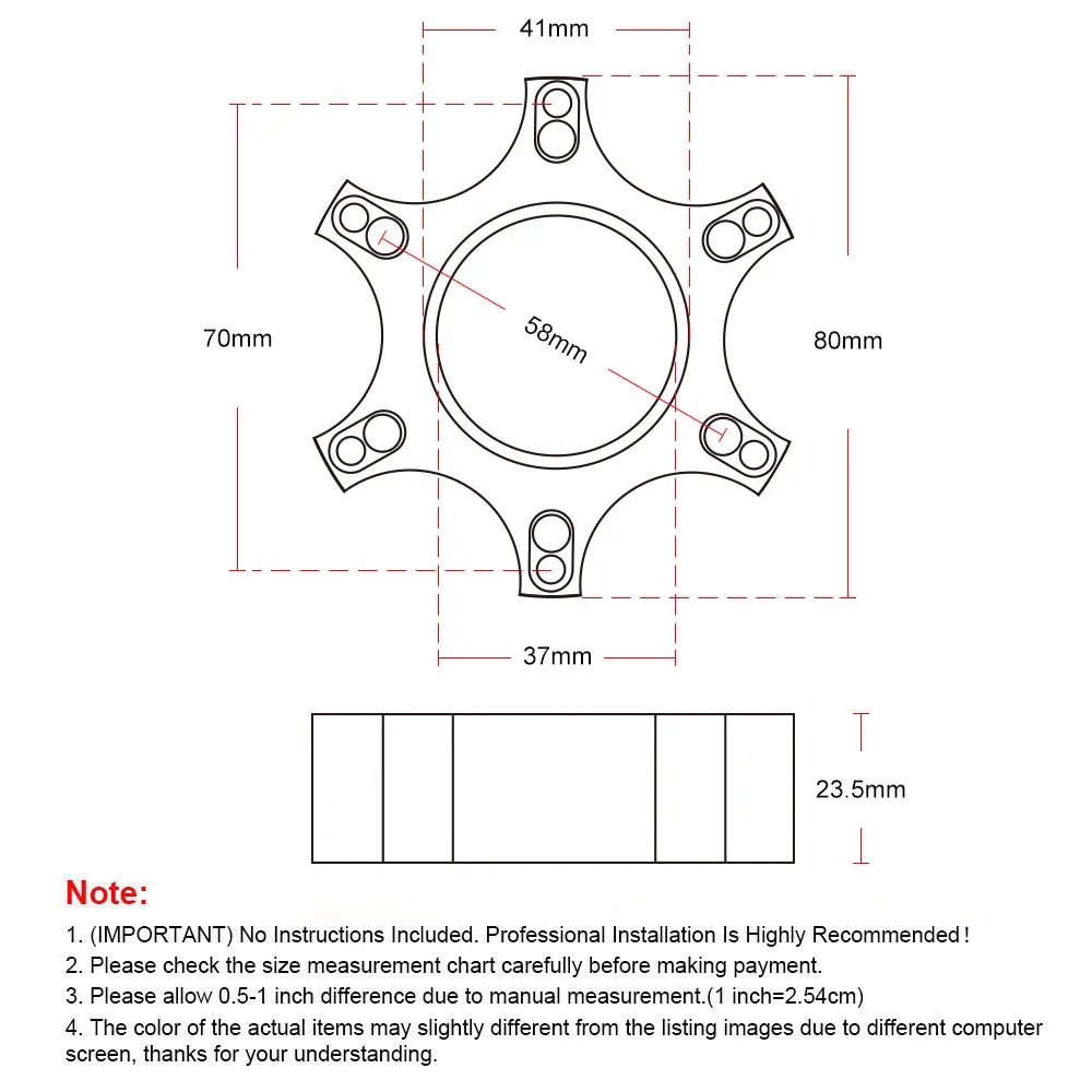 70mm Steering Wheel Adapter Plate for Thrustmaster T300RS Ferrari 599 P310/R383 14 Inch Steering Wheel Accessories - Image 4