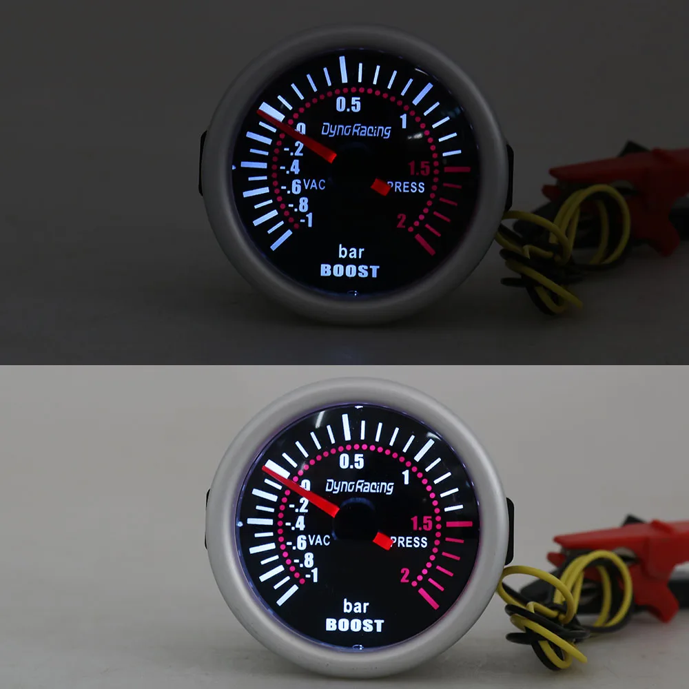 Dynoracing 2'' 52mm Universal Smoke Len Turbo Boost Gauge Bar LED Digital Pointer Gauge 12V Gauge Meter - Image 6