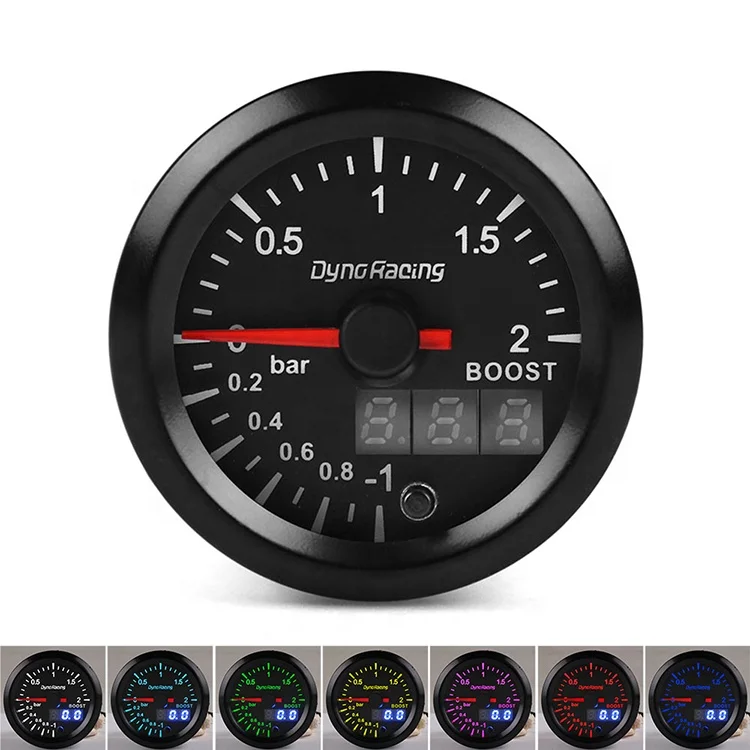 2'' 52mm Meter Boost 7 Colors Led Dual Display Boost Gauge With Stepper Motor Car Meter - Image 2