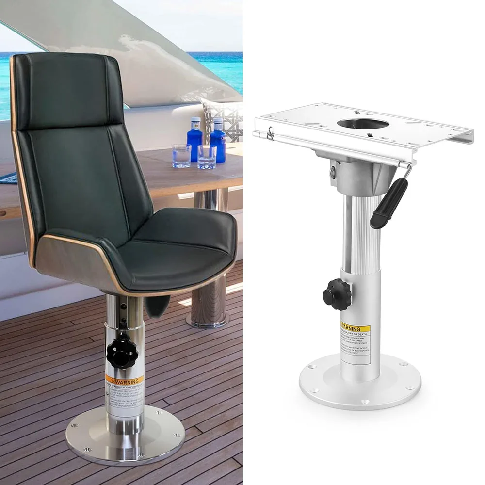 New Aluminum Adjustable Height Locking Boat Seat Pedestal with Slide Boat Chair Base 13-19 Inches 6 Months Warranty BX103174 - Image 4