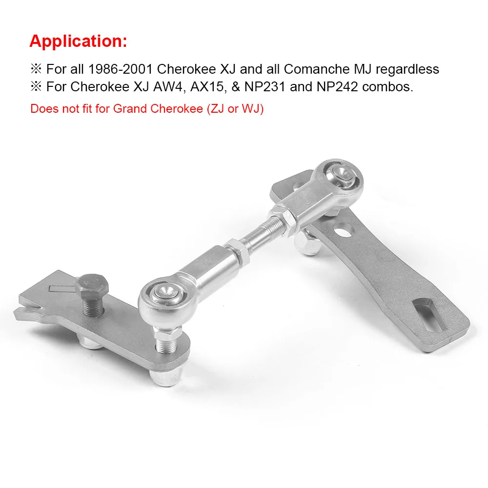 Transfer Case Linkage Kit Fits for Jeep Cherokee XJ Comanche MJ 1986-2001 Easy Install Version Stainless Steel - Image 6
