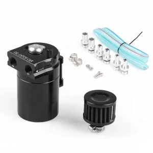 Baffled Aluminum Oil Catch Can Reservoir Tank Oil Tank With Filter Universal