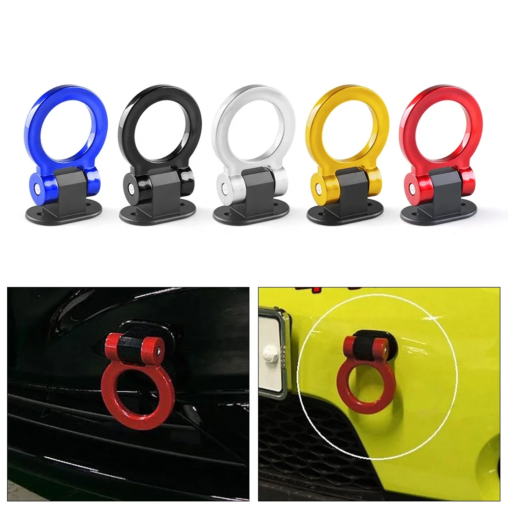 ABS Car Styling Trailer Hooks Sticker Decoration Car Auto Rear Front Trailer Simulation Racing Ring Vehicle Towing Hook - Image 2