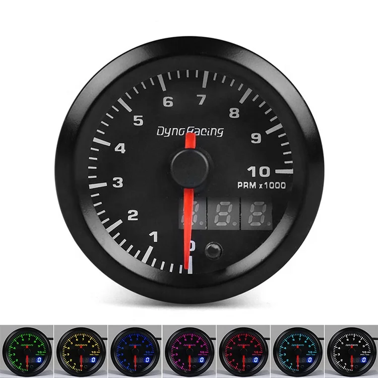7 Colors Led Car Meter 52mm Dual Display 0-10000 Tachometer Rpm GaugWith Stepper Motor - Image 2
