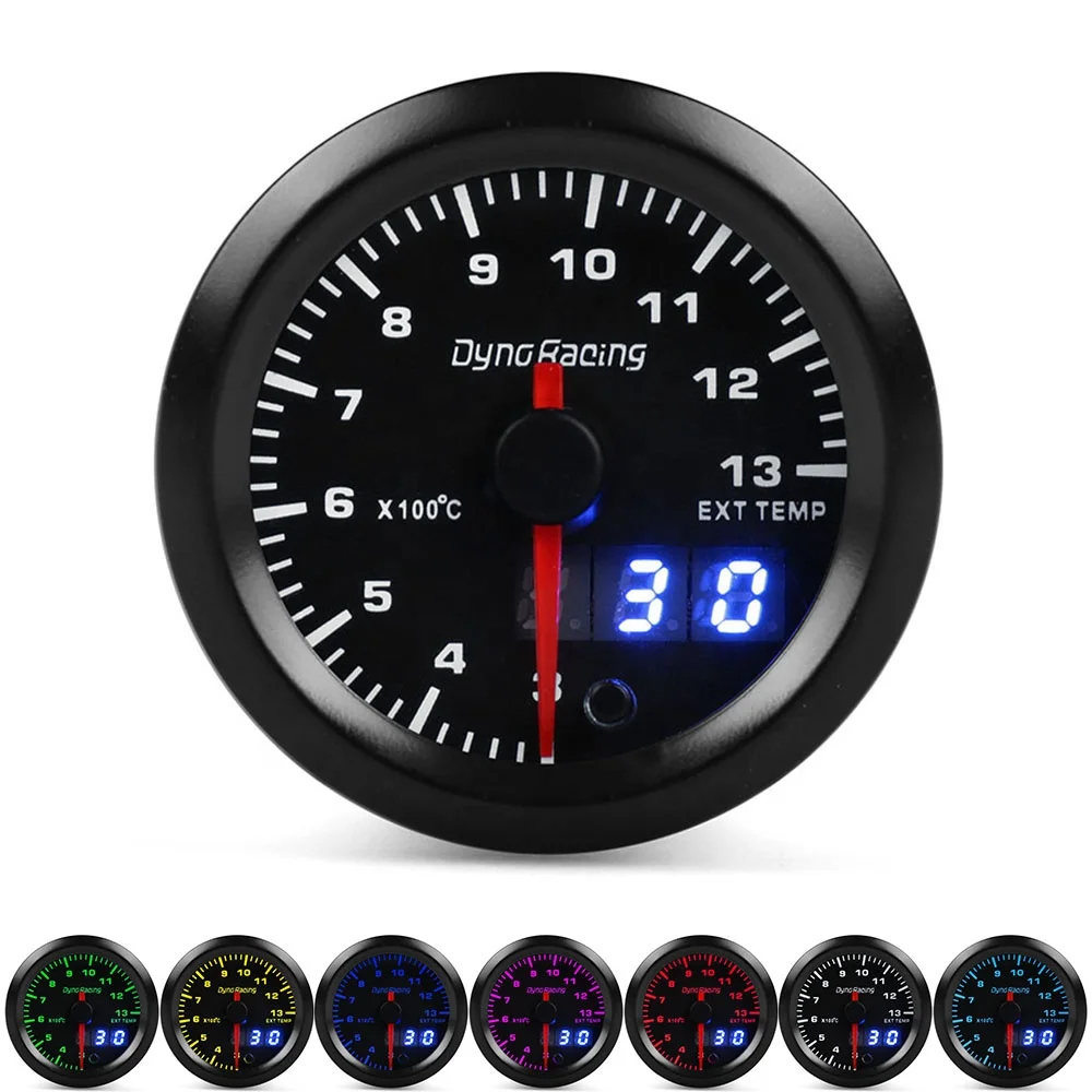 2'' 52mm Dual Display Exhaust Gas Temp Meter 7 Colors Led 300-1300 Celsius EGT EXT Gauge with Stepper Motor - Image 2