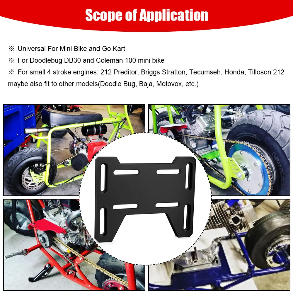 Dynoracing Universal Aluminum Alloy Engine Motor Mount for Mini Bike Go Kart Coleman Doodlebug Tilloson & Small 4 Stroke Engines - Image 6