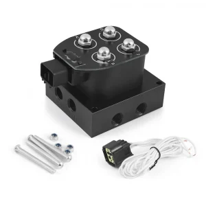 12V Solenoid Valve Air Ride Suspension Manifold Valve 0-200psi Pneumatic Shock Absorber for Auto/Motorcycle Fast Control Fbss