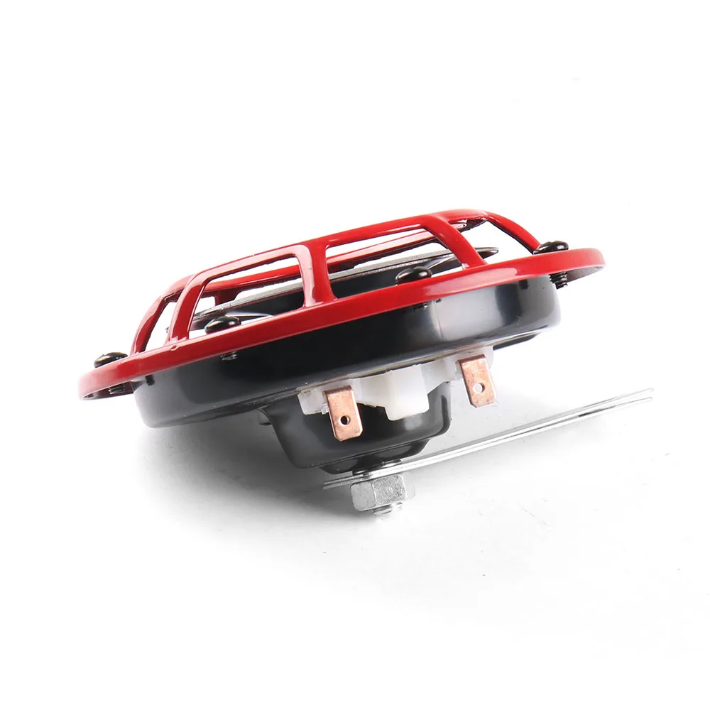 2pcs 12V 115dB Hella Super Loud Compact Electric Blast Tone Air Horn Kit for Motorcycle Car Red/Black - Image 4