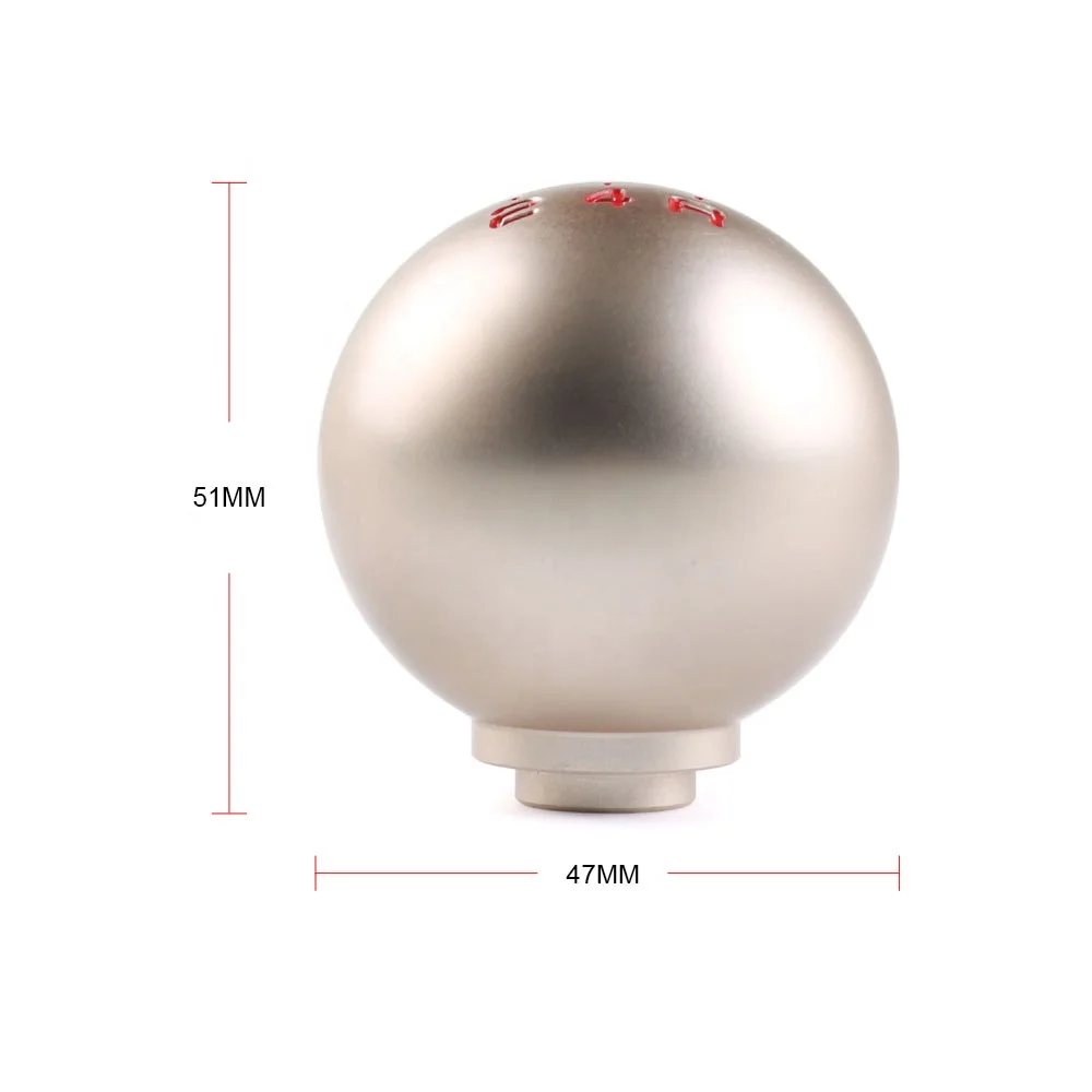Universal Racing 5 /6 Speed Gear Shift Lever Manual Automatic Light Gold Ball Shape M10*1.5 Shift Knob - Image 5