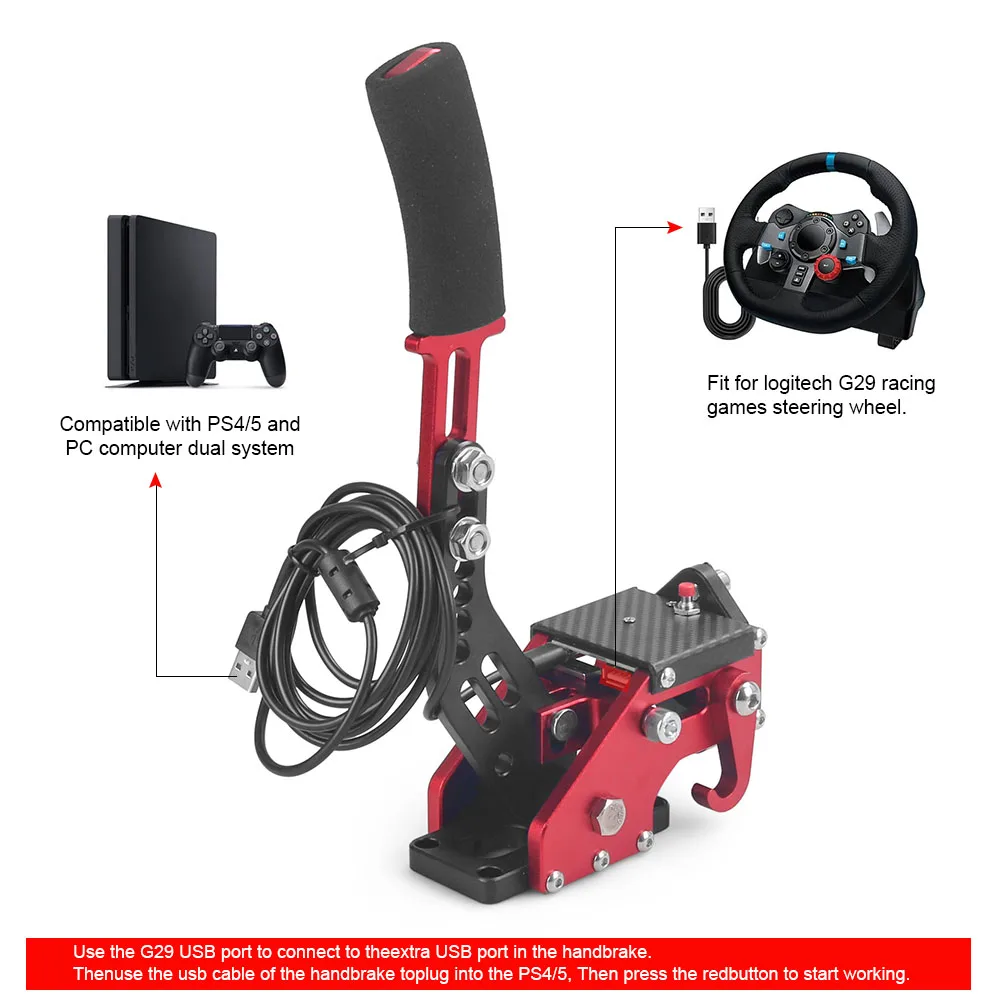 USB Handbrake SIM Universal PC Racing Games Hand Brake for PS4/PS5 Logitech G29 Auto Brake Parts - Image 2