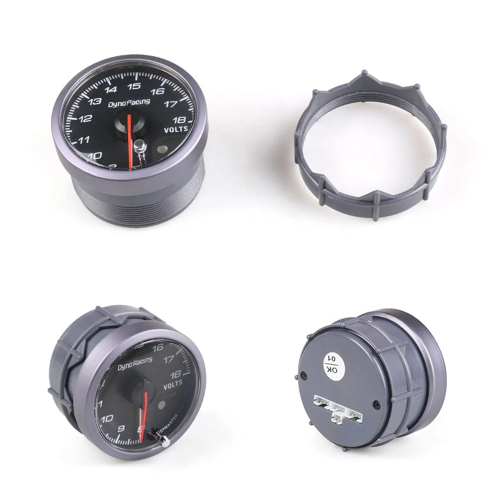 Dynoracing 60mm Black Face Voltmeter Voltage Gauge with Red & Amber Lighting 8-18V ABS+Metal+Glass Universal Fit Car Meter - Image 6