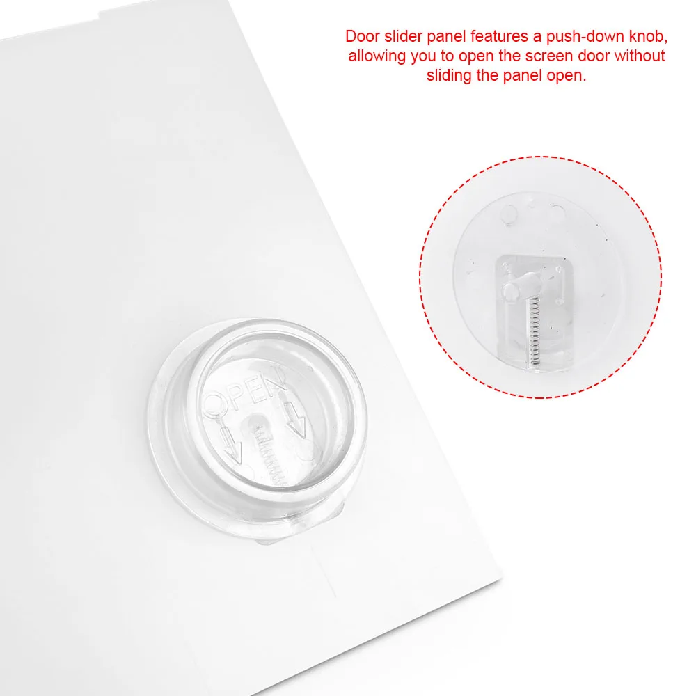 Dynoracing Replacement RV Screen Door Slider Panel Plastic 12"x9.75" with Push-Down Knob Opener Easy to Install - Image 4