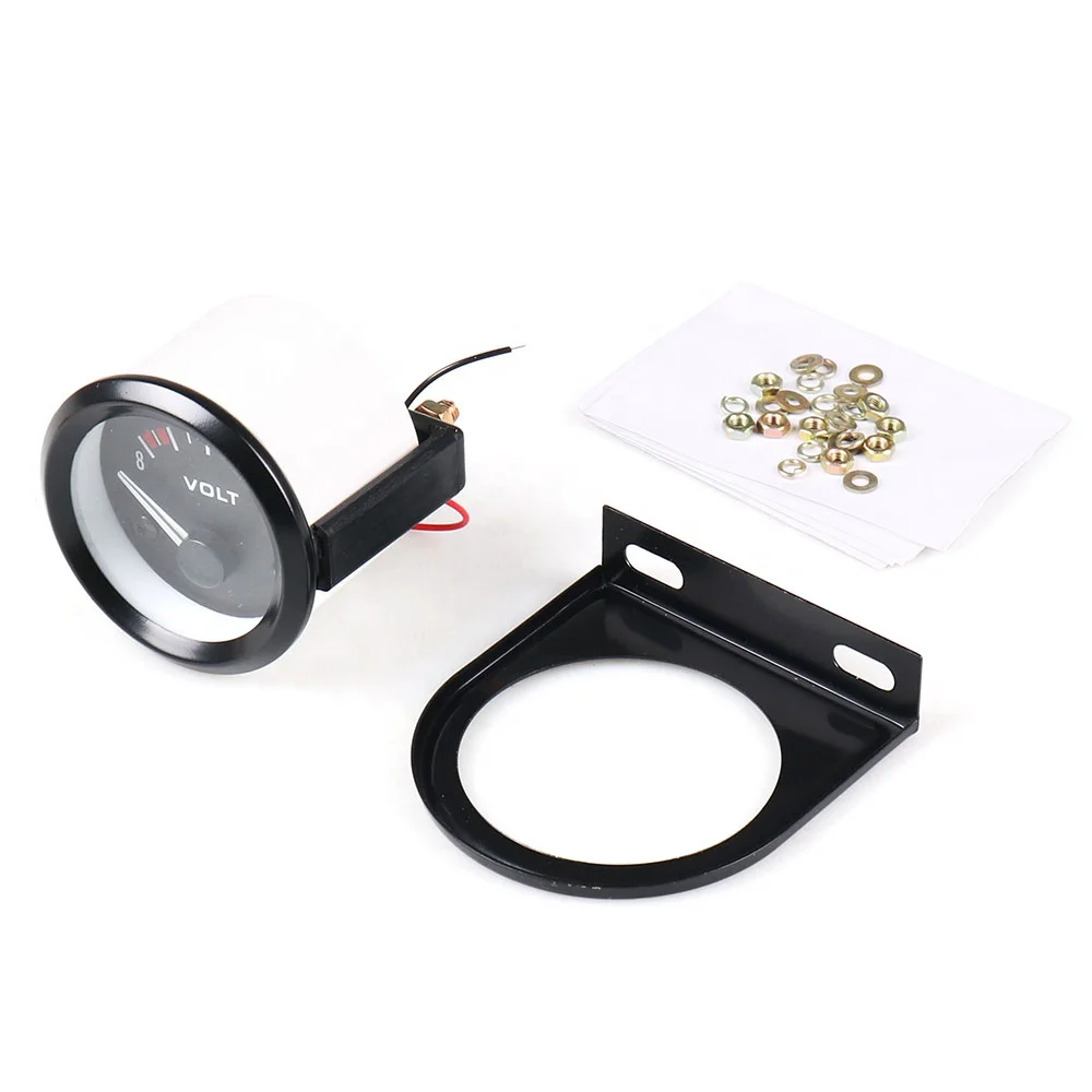 Universal 2" 52mm Racing Car 8-16 Volts Meter White Led Auto Volt Gauge - Image 6