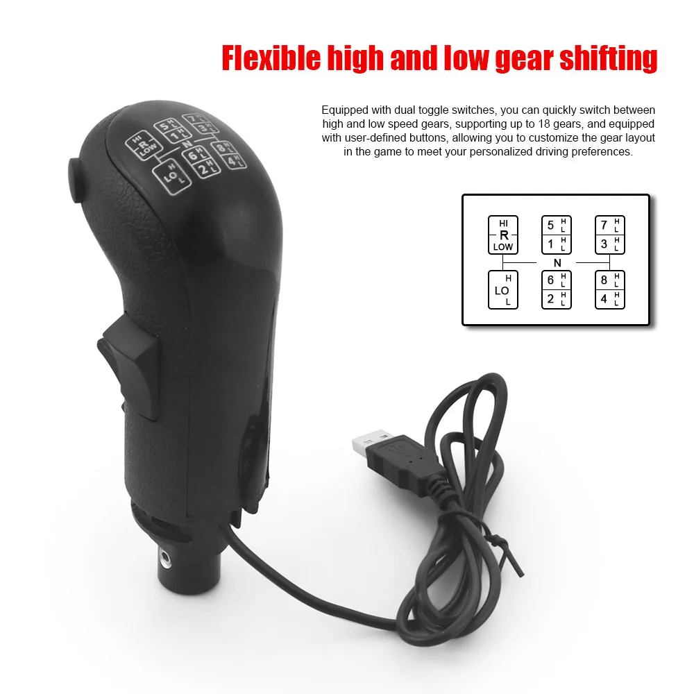 Left Hand USB Truck Simulator Shifter Knob for Logitech G923 G29 G27 G25 TH8A for ETS2&ATS Euro Truck High Low Gear Simulator - Image 5