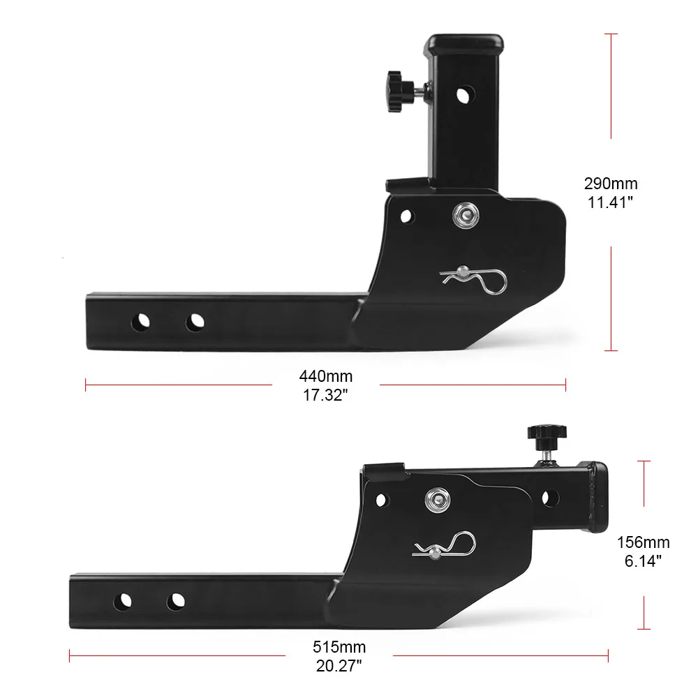 Folding 2" Trailer Hitch Mount Shank Foldable Adapter Cargo Wheelchair Carrier Weight Capacity: 500lbs - Image 4