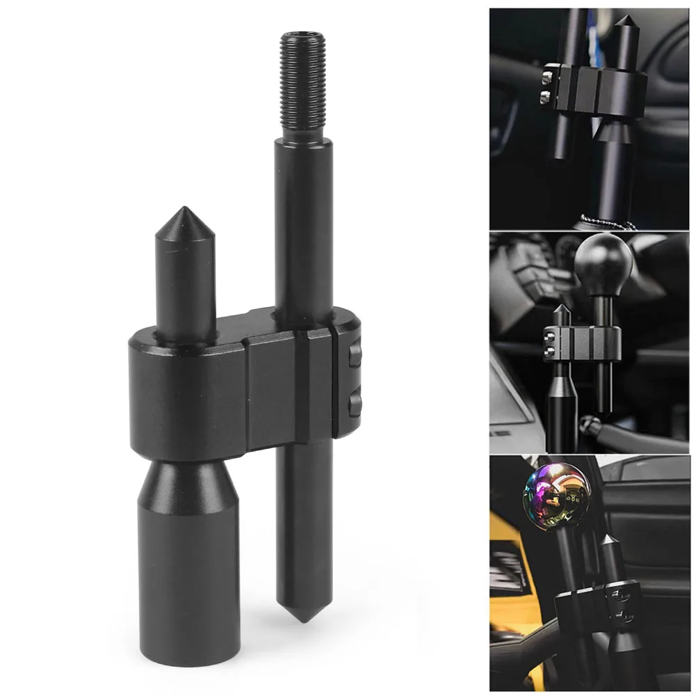 Dynoracing Universal Fitment M12*1.25 Aluminum H-Type Shift Knob Extension Adjustable Extender Gear Shifter Three Adapters - Image 5