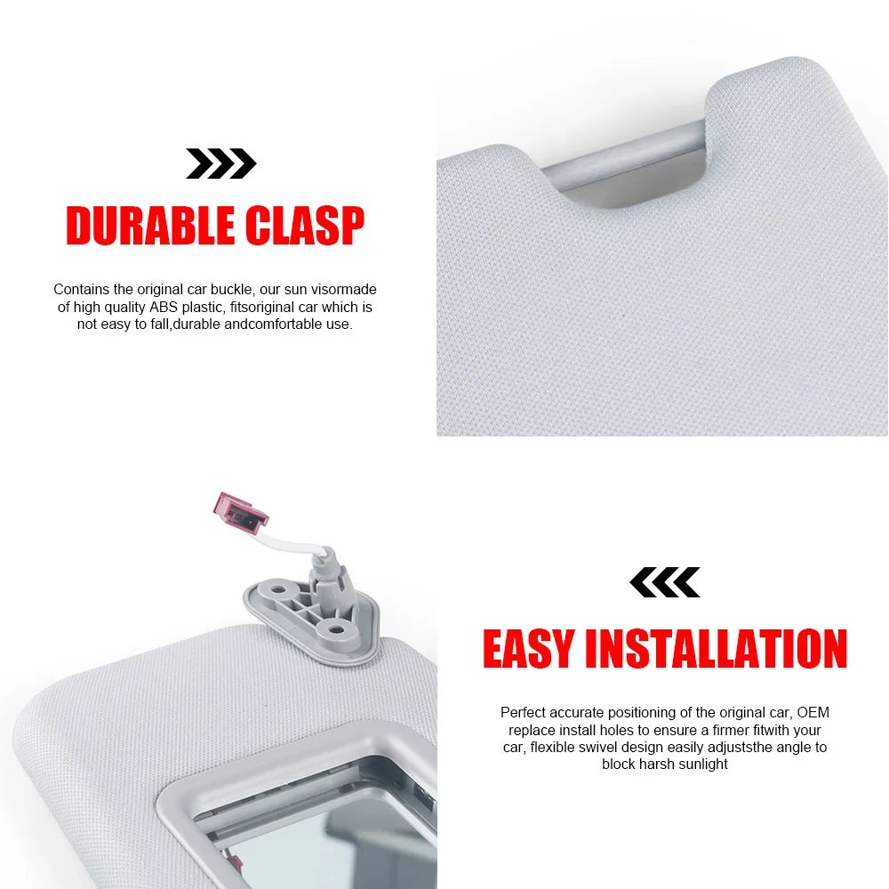 51167252007 51167252008 Gray Sun Visor Right Driver Left Passenger With Mirror Light for BMW 3 X1 Series E84 E90 E90N E91 E91N - Image 3