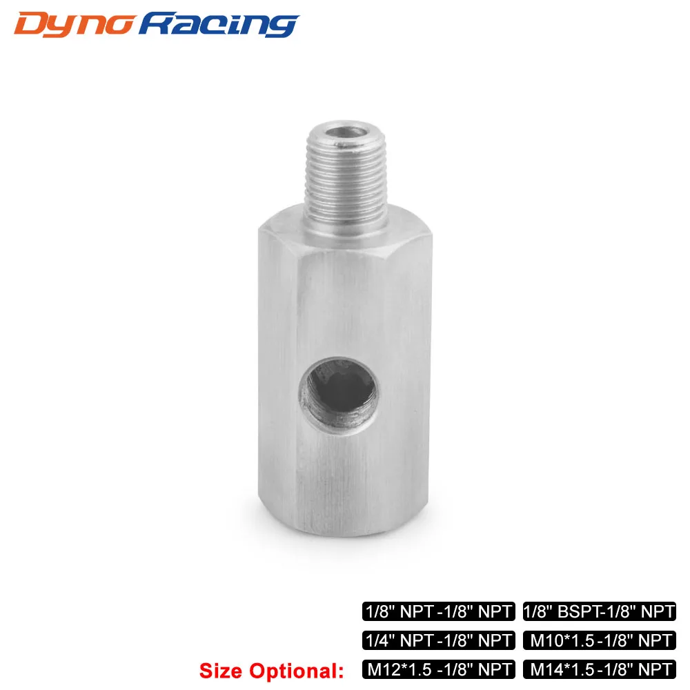 New Dynoracing Stainless Steel Side Holes 1/8"NPT Female M12 M10 M14 1/4NPT Oil Pressure Sensor Connector Feed Line Gauge Tee - Image 3