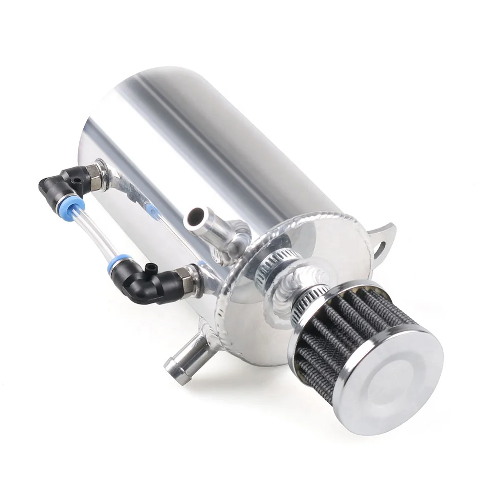 New Universal Aluminum Fuel Tank 0.5L Oil Catch Can with Breather Filter - Image 4