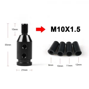 Universal LED Car Thread Aluminum Alloy Manual Gear Shift Knob Adapter 5cm for M10x1.5/M12x1.25