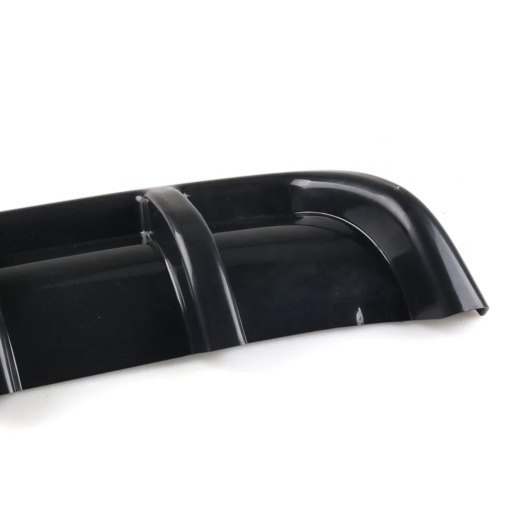Universal Bright Black Car Car-Styling ABS Rear Shark Fin Style Curved Bumper Lip Diffuser Shark 6 Fin Spoiler Kit - Image 5