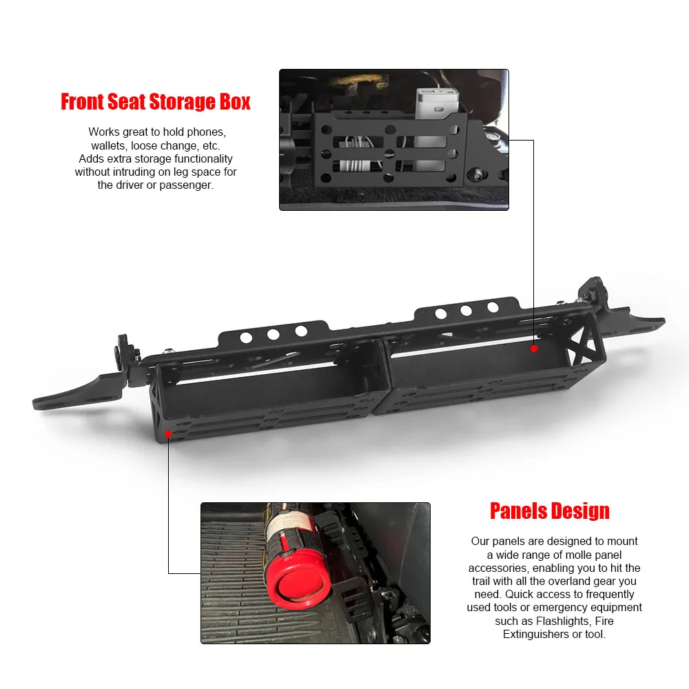 Multifunction Tactical Organizer Front Seat Brackets with Storage Tray Rigid Panel Mounts for Toyota Tacoma 4Runner for Lexus - Image 2