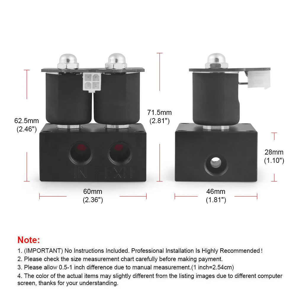 Universal 12V Pneumatic Shock Absorber Solenoid Valve Set 0-200 PSI 6 Ports for Air Ride Suspension Vehicle Tools - Image 6