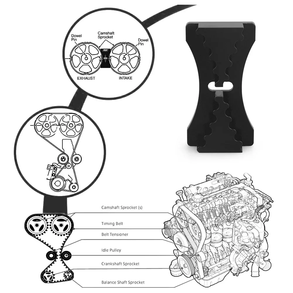 Aluminum Engine Cam Gear Lock Timing Belt Install Tool for Mitsubishi Lancer 4G63 for Dodge for Kia - Image 4