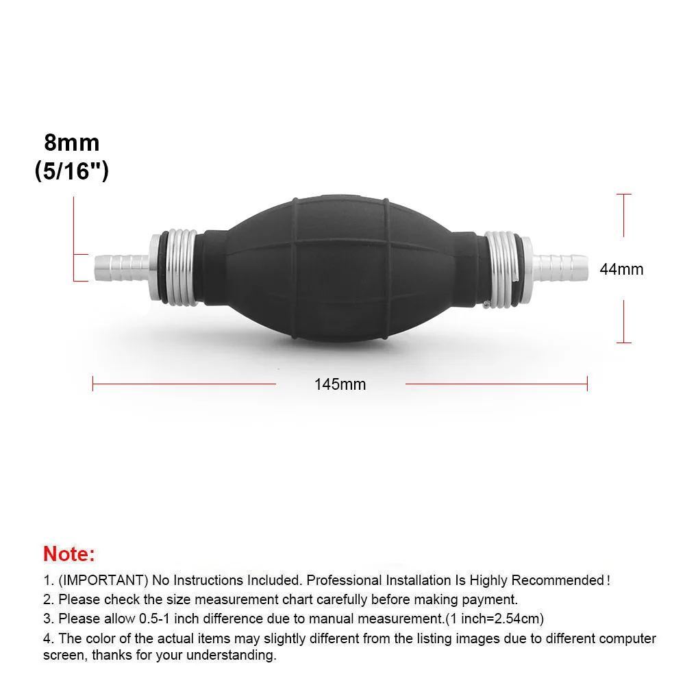 6mm/8mm/10mm/12mm Hand Fuel Pump Line Rubber Aluminum Hand Primer Bulb diesel Oil Transfer Petrol for Car Boat Marine Outboard - Image 3