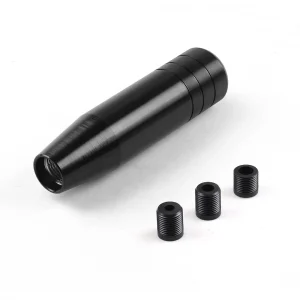 Dynoracing 13CM Aluminum Gear Shift Knob Black Racing Car Universal Manual Transmission Shifter Lever with Three Adapters