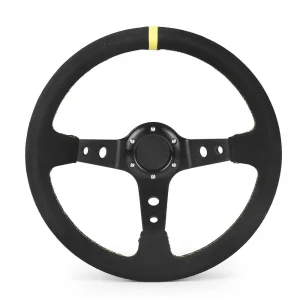 Universal 14 Inch 350mm Car Steering Wheel Suede Leather Drift Racing Game Steering Wheel
