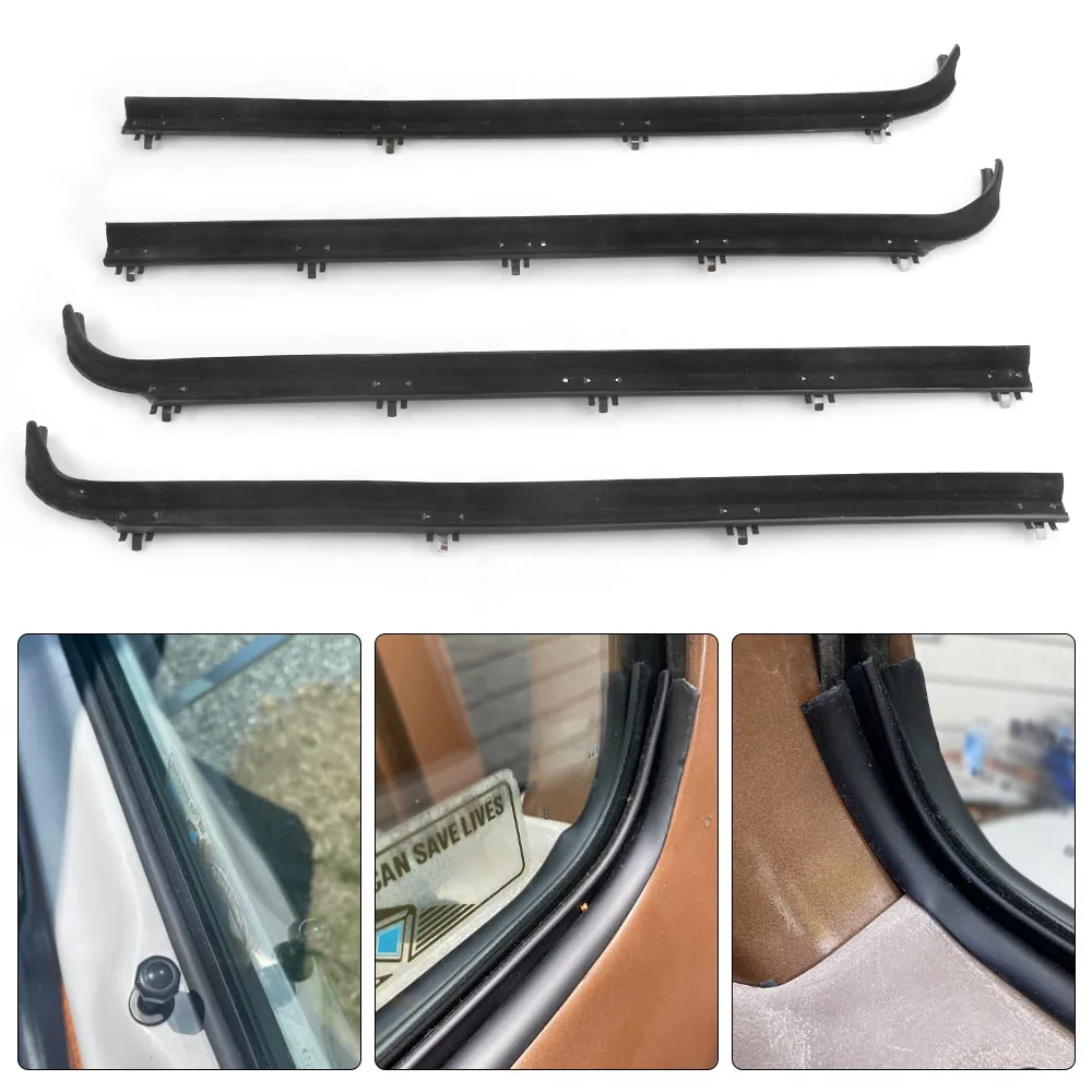 F2TZ1521457A E7TZ1521453A 4PCS Inner & Outer Car Door Window Seal Belt Weatherstrip Kits for 1987-1997 Ford F150 F250 F350 - Image 6
