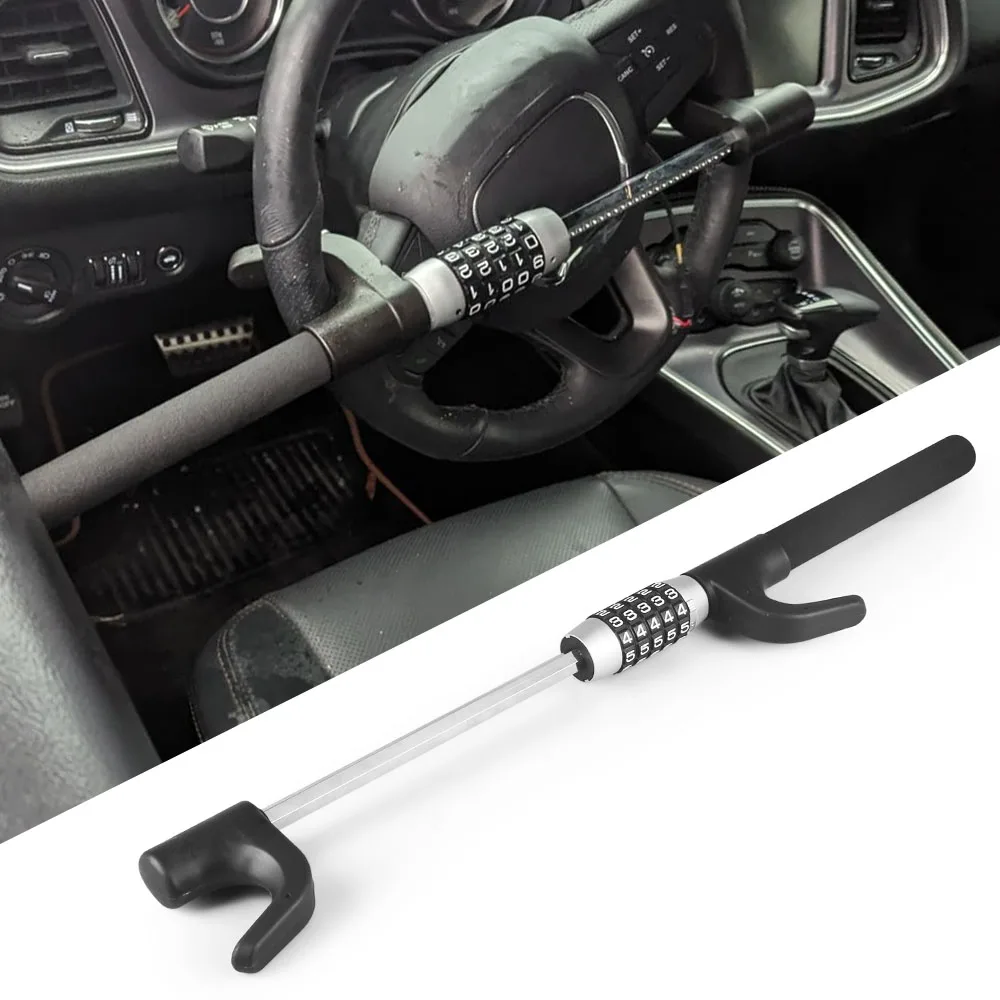 Car Steering Wheel Lock With 5 Digit Password Anti Theft Lock Automobile Safety Accessories for Sedan Suv Truck Most Car Can Use - Image 2