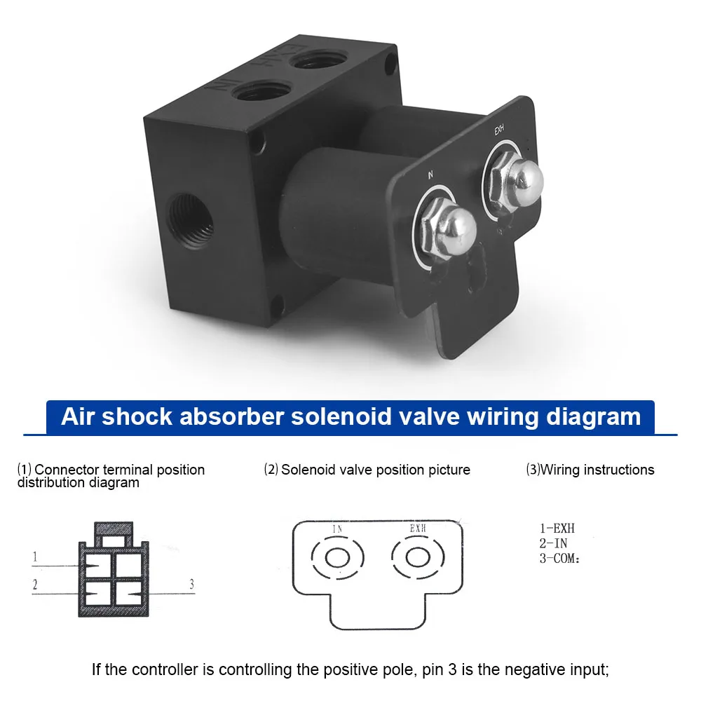 Universal 12V Pneumatic Shock Absorber Solenoid Valve Set 0-200 PSI 6 Ports for Air Ride Suspension Vehicle Tools - Image 5