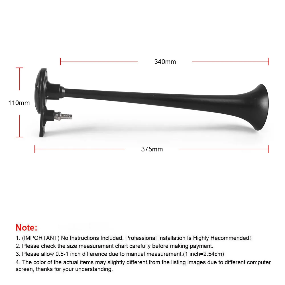 Car Truck Horn Trumpet Sound Signal 12V Air Horn Tweeters Super Loud Metal Universal Single Compressor 180 Hertz Moto Boat - Image 6