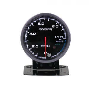 60Mm Black Face Oil Pressure Gauge Amber/White Light 0-10 Bar Oil Press Gauge With Peak Function