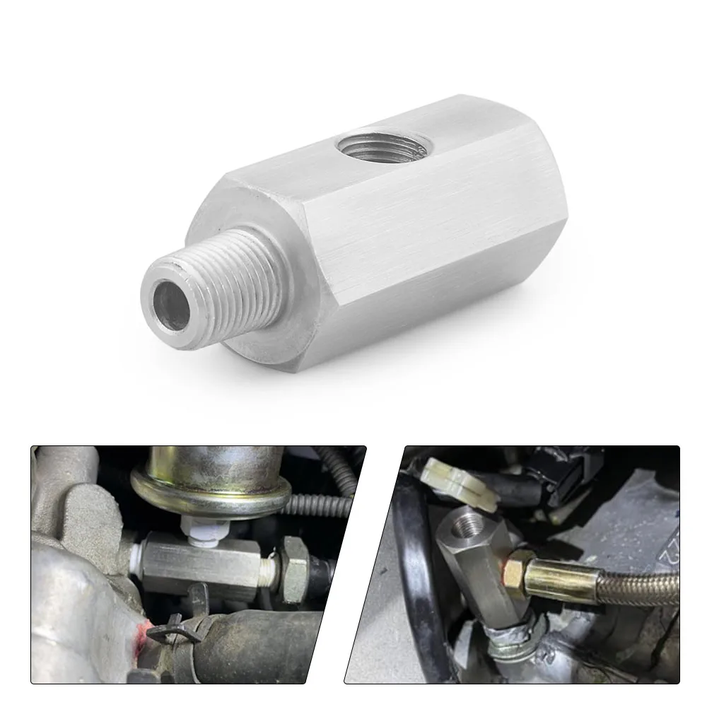 New Dynoracing Stainless Steel Side Holes 1/8"NPT Female M12 M10 M14 1/4NPT Oil Pressure Sensor Connector Feed Line Gauge Tee - Image 5