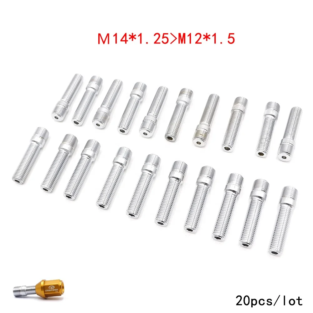 20Pcs M14*1.25 to M12*1.5 Wheel Stud Conversion Tall Lug Bolts to Studs - Image 2