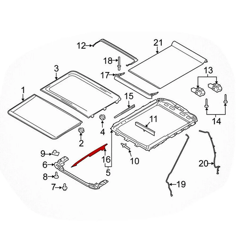 Sunroof Track Assembly Repair Kit for Ford F150 F250 F350 F450 FL3Z-1651071-A Car Accessories - Image 6
