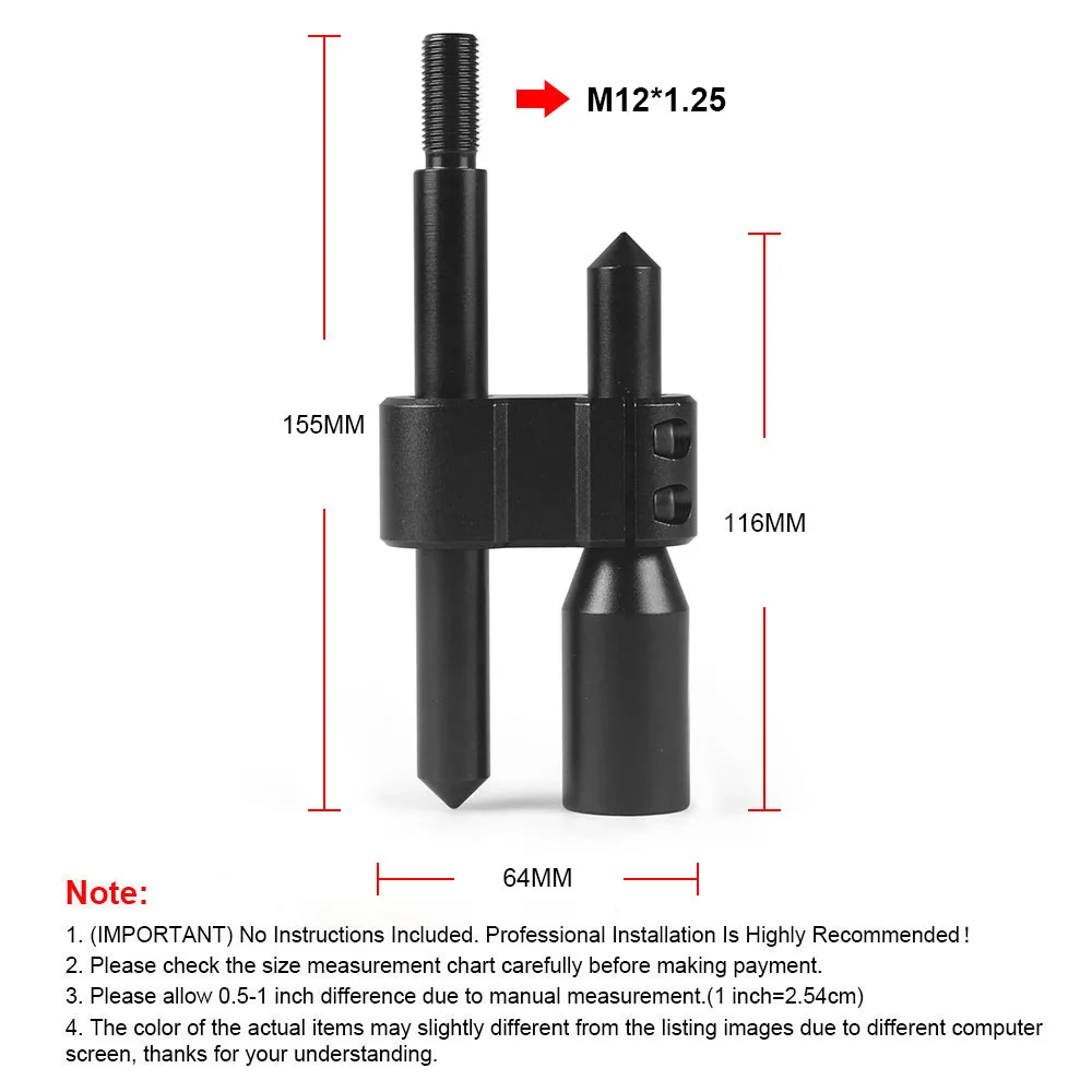 Dynoracing Universal Fitment M12*1.25 Aluminum H-Type Shift Knob Extension Adjustable Extender Gear Shifter Three Adapters - Image 2