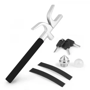 Universal Steel Car Anti-Theft Steering Wheel Lock Adjustable Reinforced Emergency Hammer Keys for Truck SUV