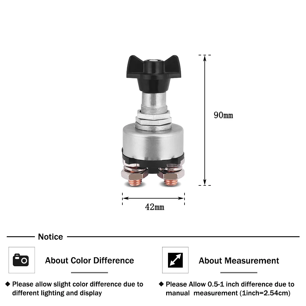 12V/24V 200A Lucas SSB106 Style Car Auto RV Fixed Handle Key Battery Kill Cut Off Isolator Rotary Switch - Image 6