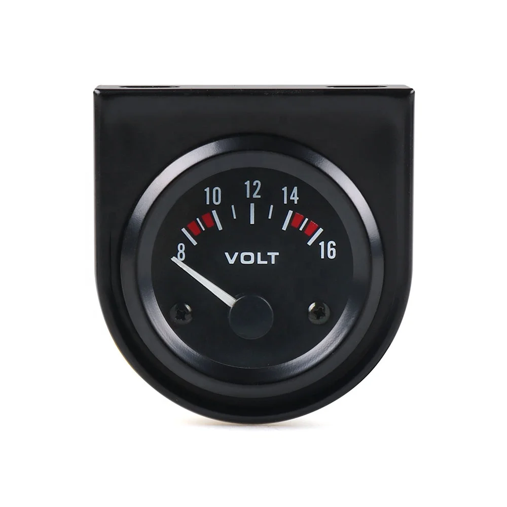 Universal 2" 52mm Racing Car 8-16 Volts Meter White Led Auto Volt Gauge