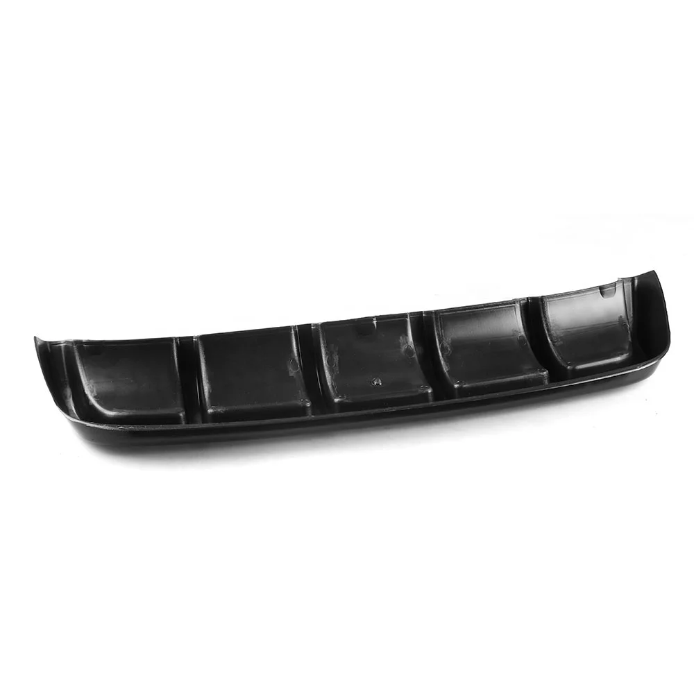 Universal Bright Black Car Car-Styling ABS Rear Shark Fin Style Curved Bumper Lip Diffuser Shark 6 Fin Spoiler Kit - Image 4