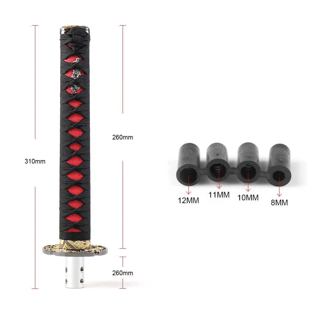 Universal 260MM JDM Katana Shifter Samurai Sword Shift Knob With Adapters Gear Shift Knob - Image 4