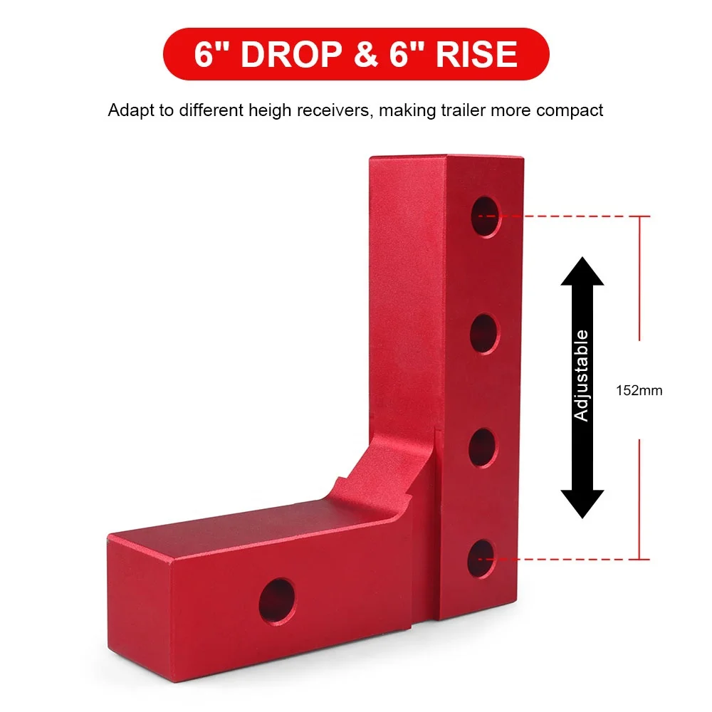 6'' Adjustable Trailer Hitch Ball Mount 6'' Drop & Rise Tractor Mount Towing Trailer Hitch With Hitch Pins 2"& 2-5/16" Dual Ball - Image 2