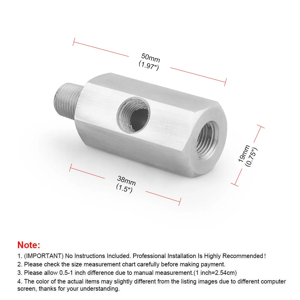 New Dynoracing Stainless Steel Side Holes 1/8"NPT Female M12 M10 M14 1/4NPT Oil Pressure Sensor Connector Feed Line Gauge Tee - Image 6